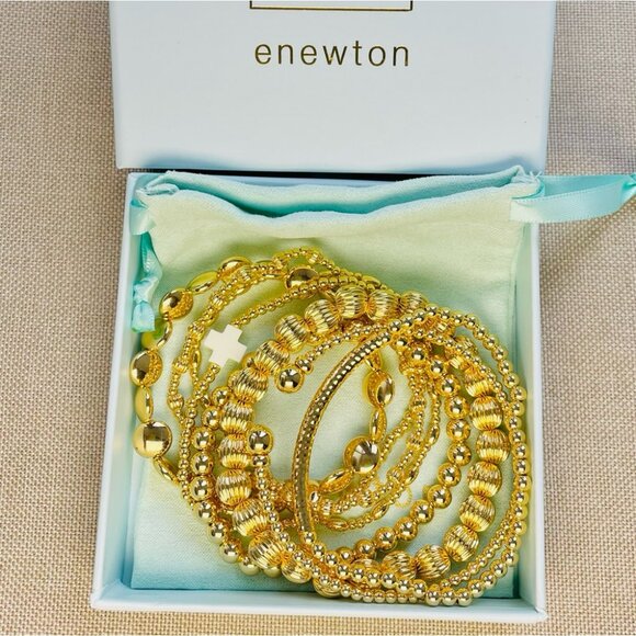 Enewton 8-Piece Gold Bead Cross Bracelet Stack Set - Picture 3 of 4